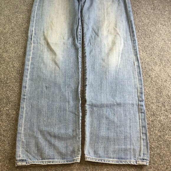 Armani J31 Jeans Mens 32x32 Blue Stretch Logo Emblem Straight Regular Fit Denim - Picture 2 of 15